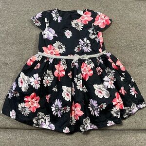 Carter’s Baby Girl Black Floral Formal Dress 18M GUC